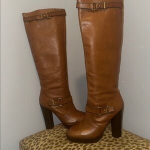Coach Tan Over the Knee Boots 7.5